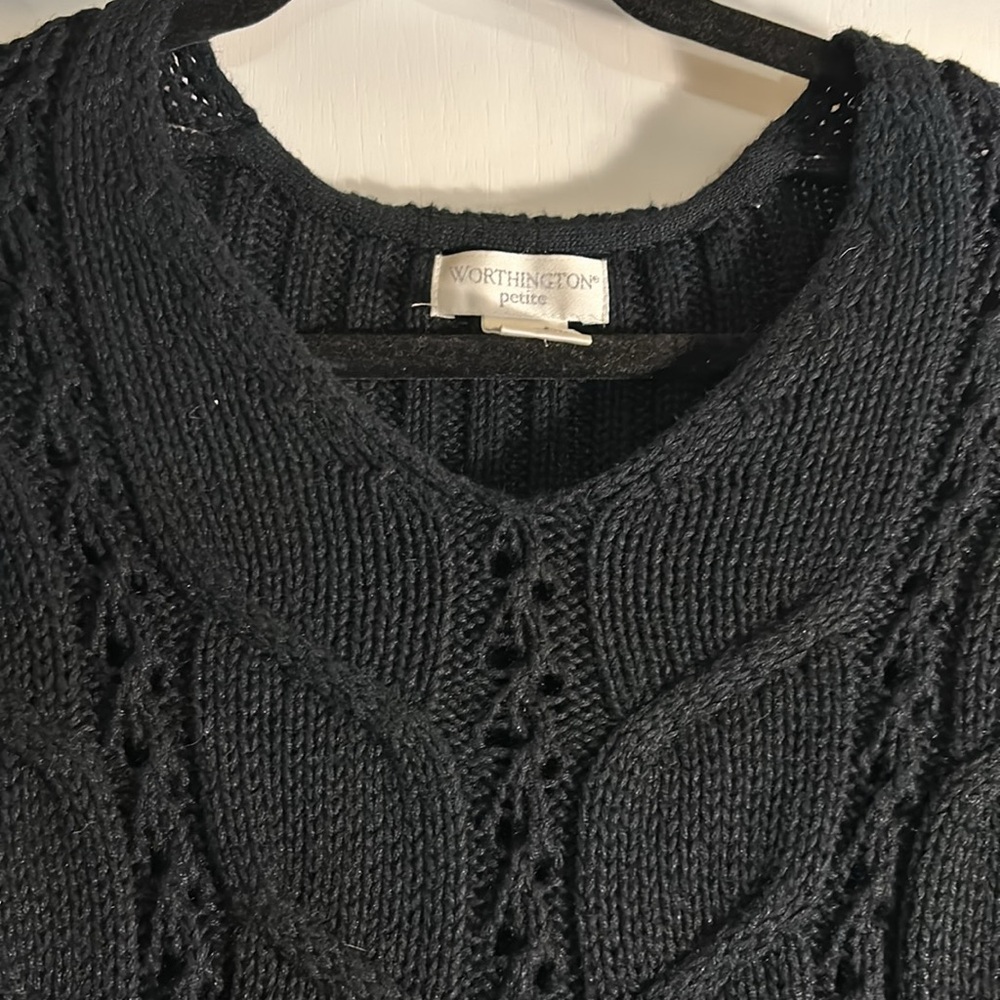 Worthington V-neck Cable Sweater - Picture 2 of 4